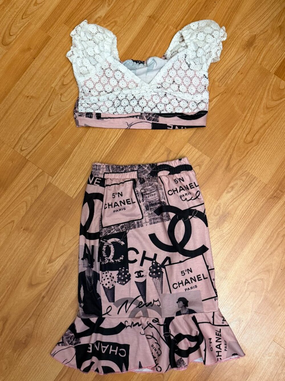 OFF BRAND Chanel girls 2-piece outfit
